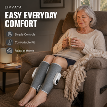 Wireless heat + air compression for tired, heavy calves.