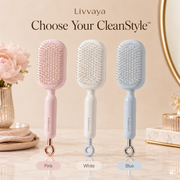 Livvaya Self CleanStyle™ Easy-Clean Detangling Brush