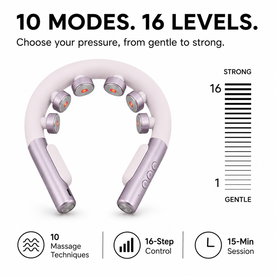 Livvaya™ 6-Point Neck Massager — Heat, Pulse & Vibration Relief