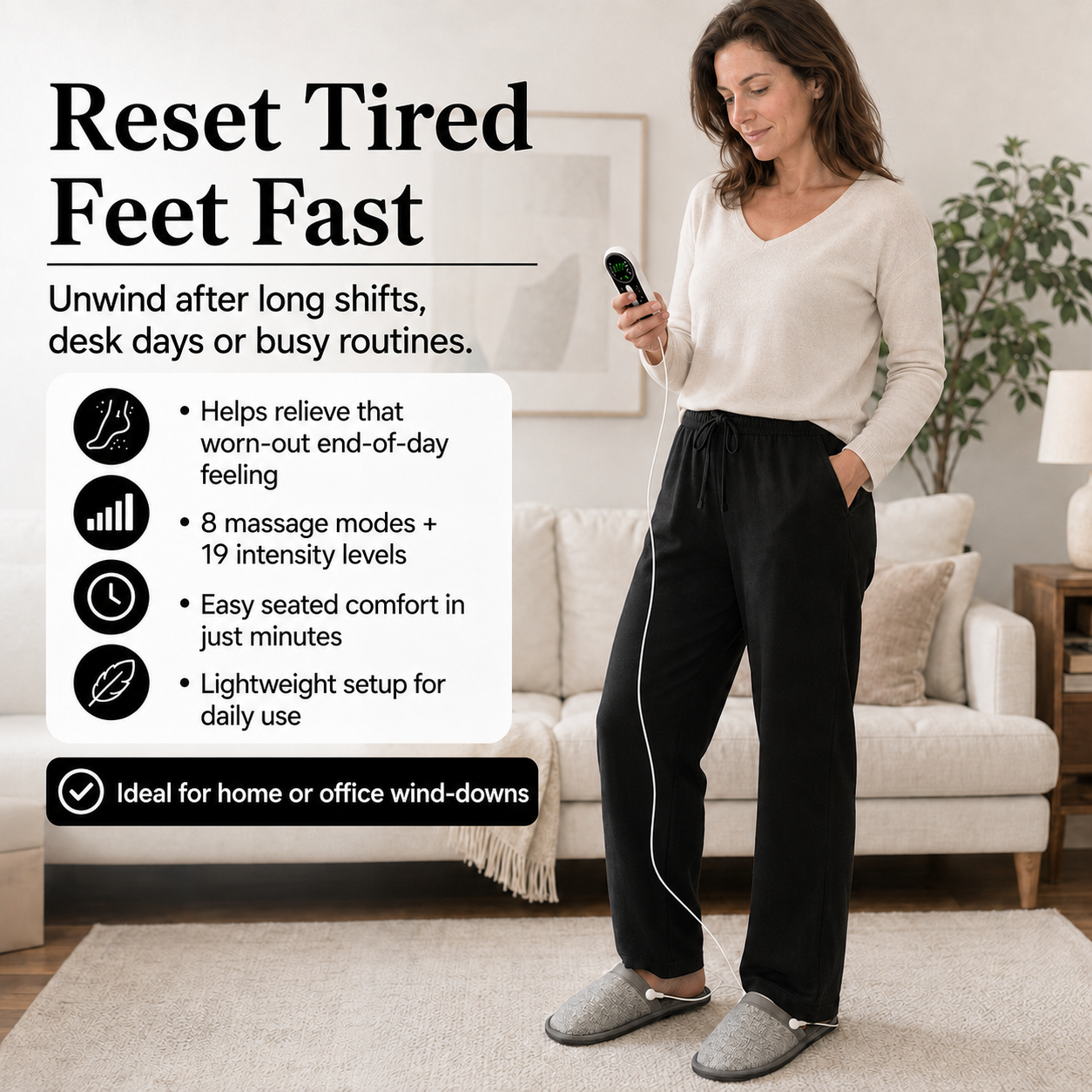 EMS Foot Massager Slippers for Tired Achy Feet