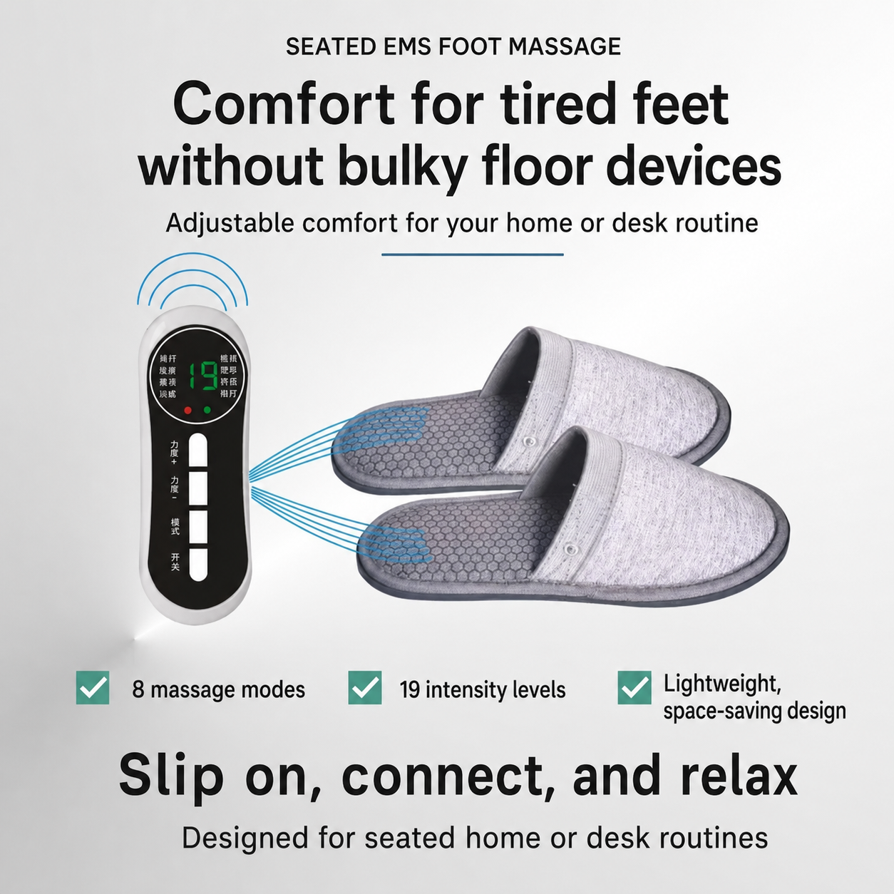 EMS Foot Massager Slippers for Tired Achy Feet
