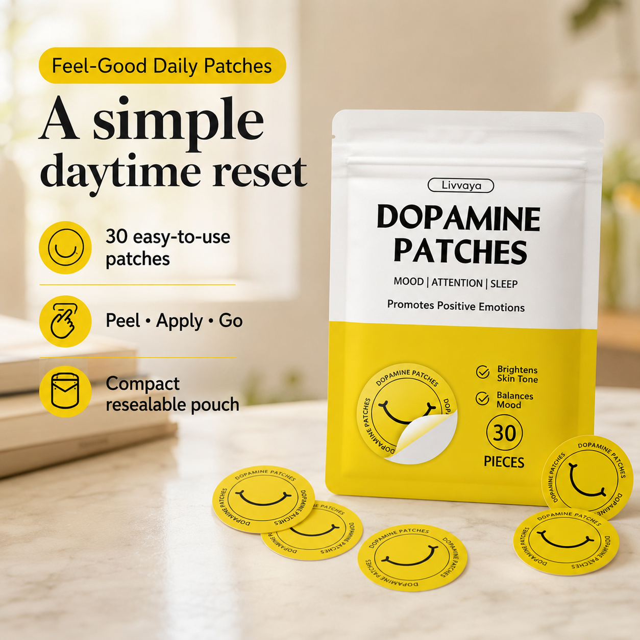 Livvaya Feel-Good Daily Patches — 30 Pack