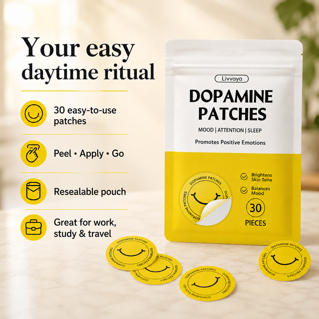 Livvaya Feel-Good Daily Patches — 30 Pack