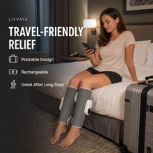 Wireless heat + air compression for tired, heavy calves.